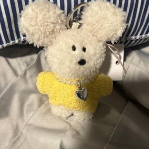 Yellow and White Plush Key chain